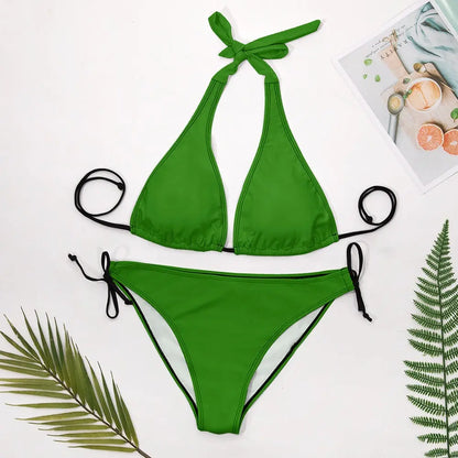V-Neck Bikini Swimsuit Inkedjoy