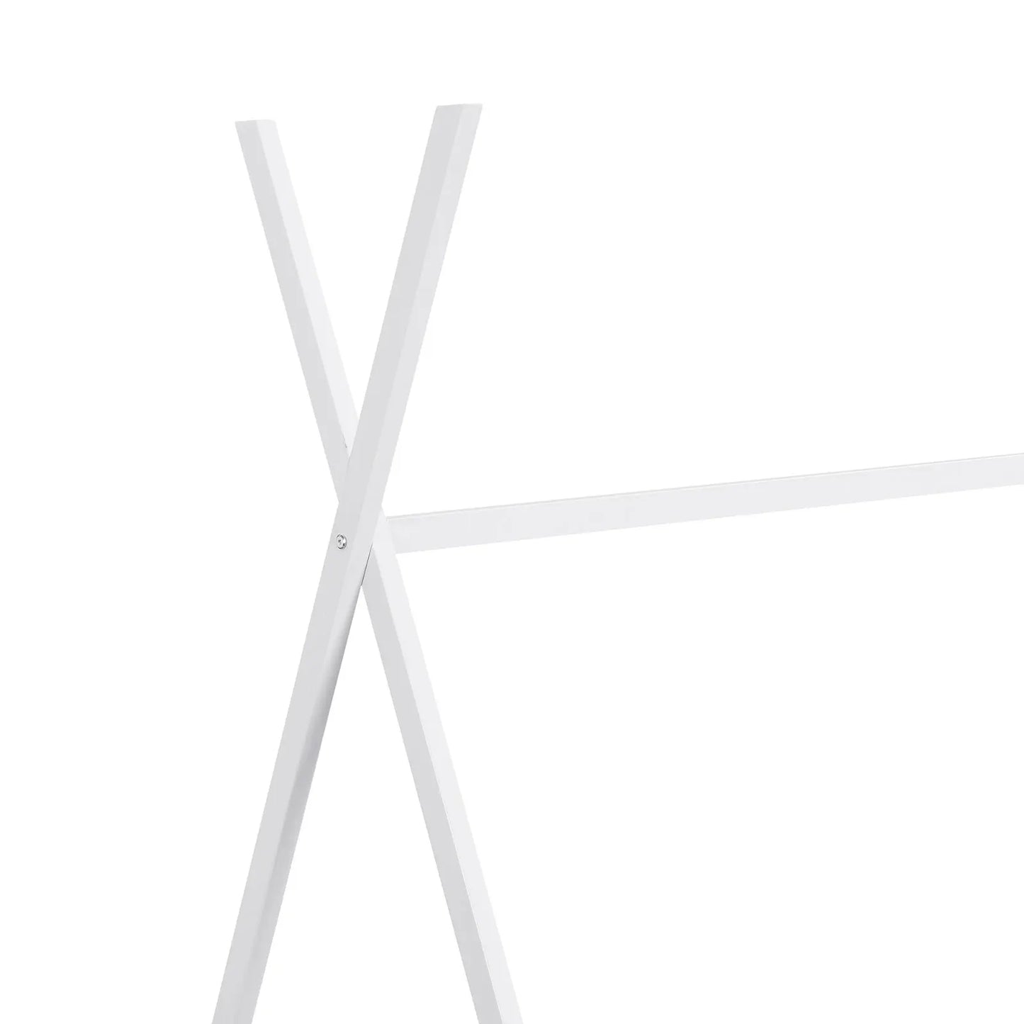 Metal Twin Size House Platform Bed With Triangle Structure, White My Store