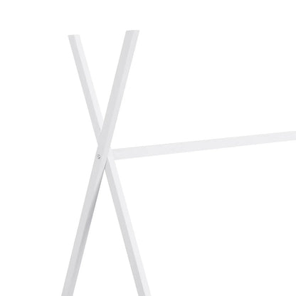 Metal Twin Size House Platform Bed With Triangle Structure, White My Store