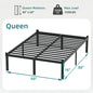 Classic Iron Bed Frame Mattress Under Bed Storage No Box Spring Needed Queen-Black My Store