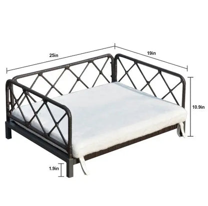 Wicker Rattan Dog Sofa Bed Outdoor Indoor Water Resistant My Store