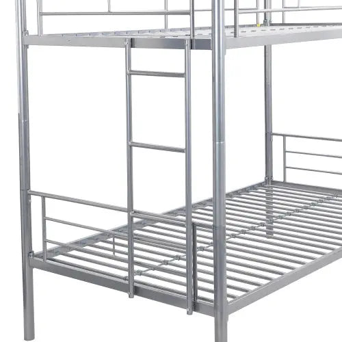 METAL BUNK BED WITH TRUNDLE SILVER My Store