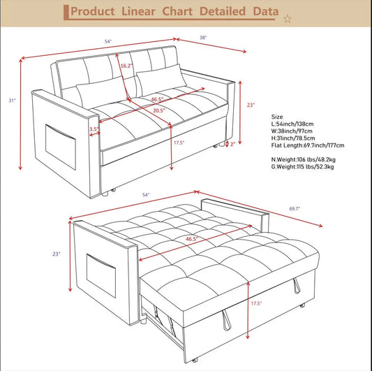 Adjustable Backrest Sofa My Store