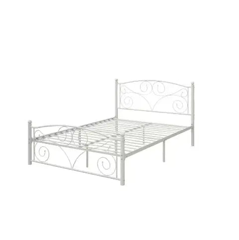 Full Size Unique Flower Sturdy Metal Bed Frame My Store