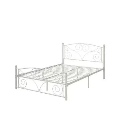 Full Size Unique Flower Sturdy Metal Bed Frame My Store