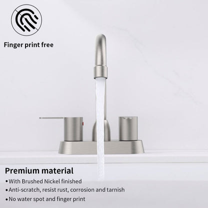 2 Handles Bathroom Sink Faucet, Brushed Nickel My Store