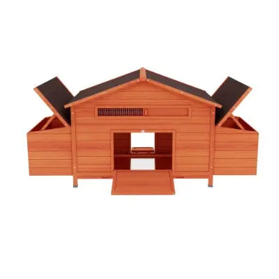 Large Wooden Chicken Coop With 2 Sides Nesting Boxes,2 Free-range Doors My Store