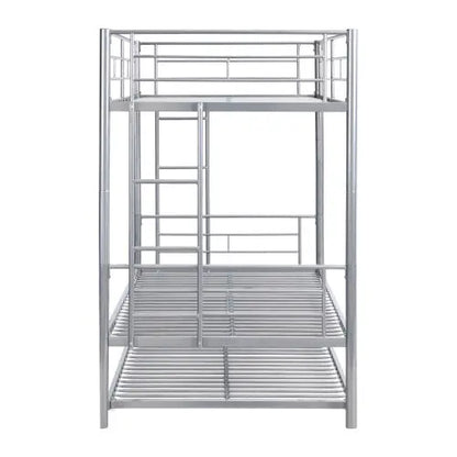 METAL BUNK BED WITH TRUNDLE SILVER My Store