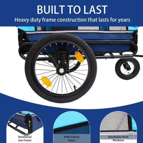 Outdoor Heavy Duty Foldable Utility Pet Stroller Dog Carriers Bicycle Trailer My Store