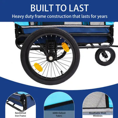 Outdoor Heavy Duty Foldable Utility Pet Stroller Dog Carriers Bicycle Trailer My Store