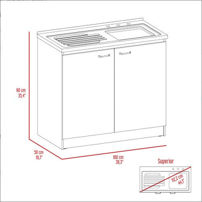 White Rectangle 2-Door Utility Sink And Cabinet My Store