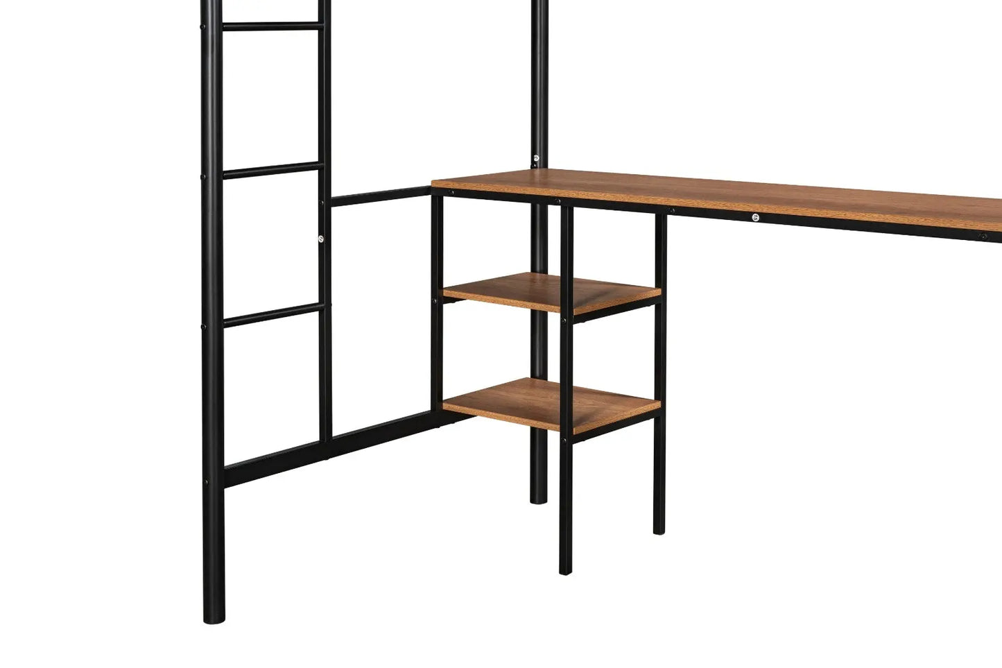 Twin-Size Loft Bed With Built-in Table & Shelves - Heavy-Duty Metal My Store