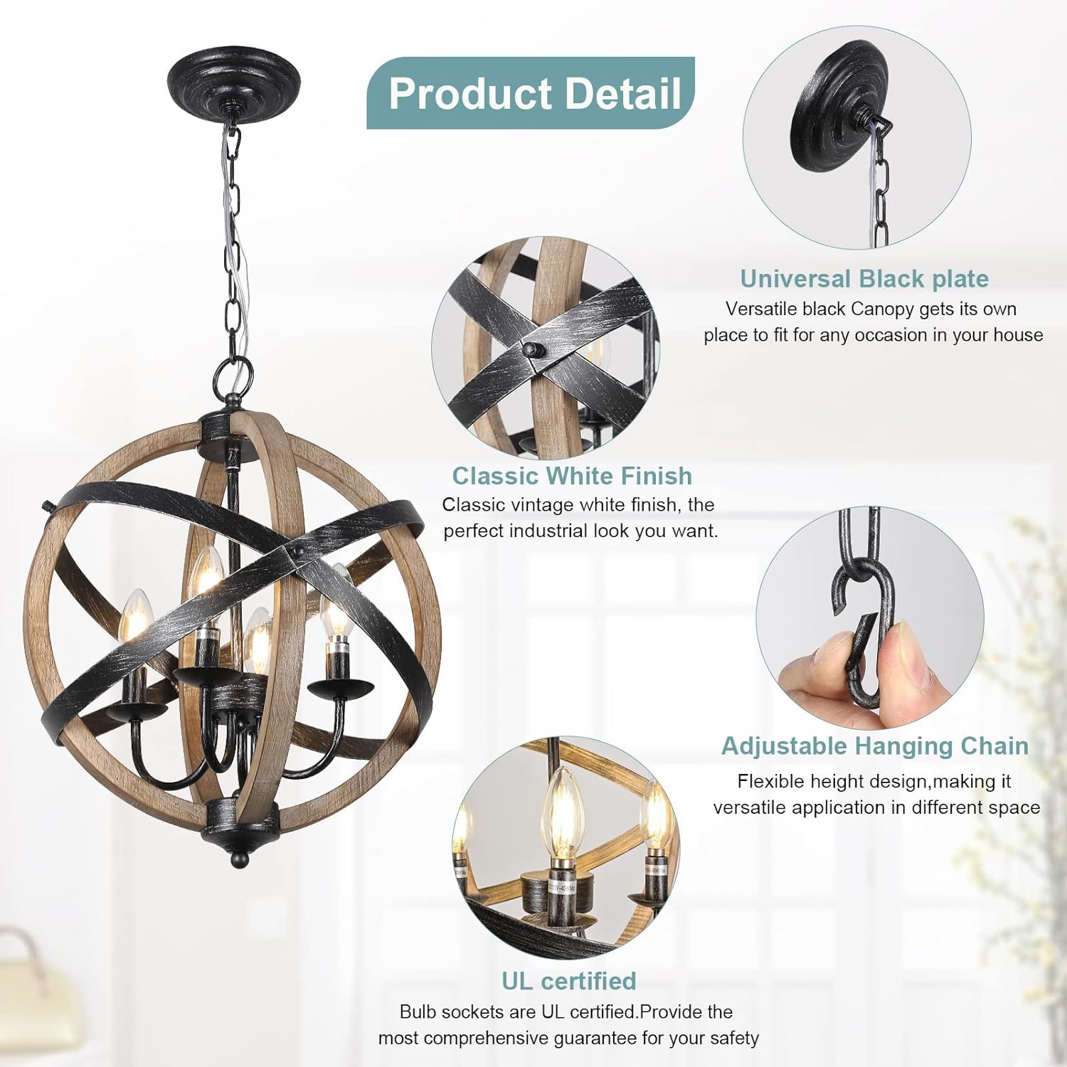 Chandelier Height Adjustable Inkedjoy