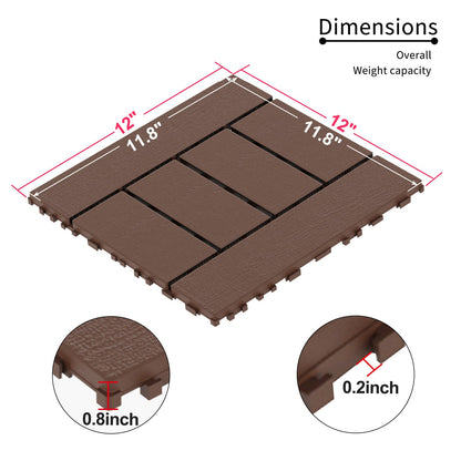Waterproof, Wear-resistant, DIY Assembly, Garden, Courtyard, Balcony,plastic Flooring Inkedjoy