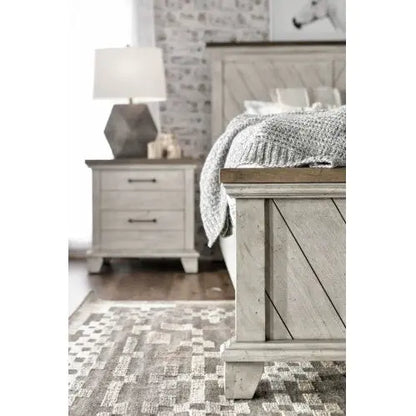 Bear Creek - Queen Bed - Whitewashed Gray My Store