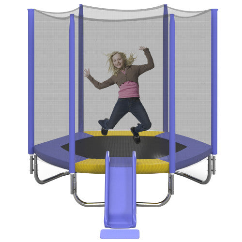 7FT Trampoline For Kids With Safety Enclosure Net, Slide And Ladder My Store