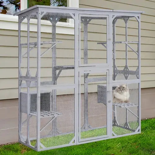 Large Cat Cage With 3 Jumping Platforms And 2 Napping Houses For Cat Activity My Store