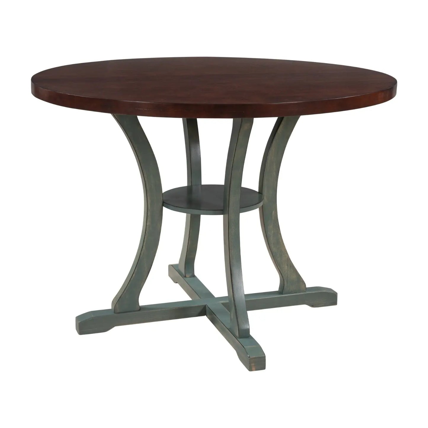 TREXM 5-Piece Round Dining Set With Fabric Chairs & Special-shaped Legs My Store