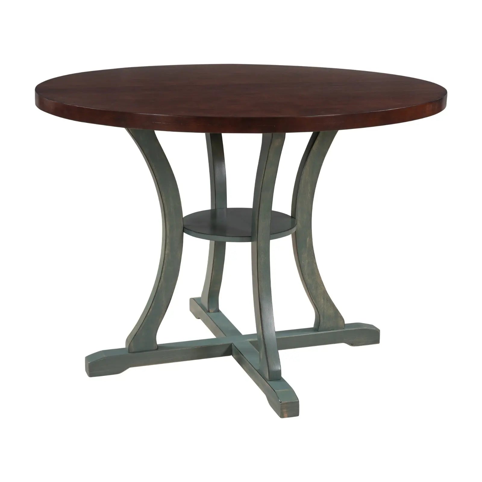 TREXM 5-Piece Round Dining Set With Fabric Chairs & Special-shaped Legs My Store