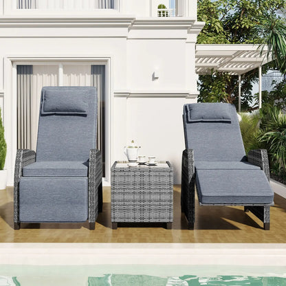 U Style Outdoor Rattan 2-Person Set W  Coffee Table For Courtyard My Store