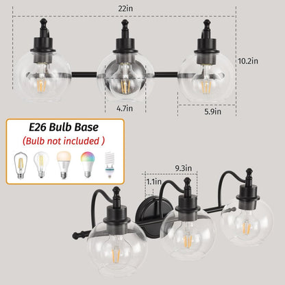 3 Lights Bathroom Vanity 22 Inch Bathroom Fixture My Store