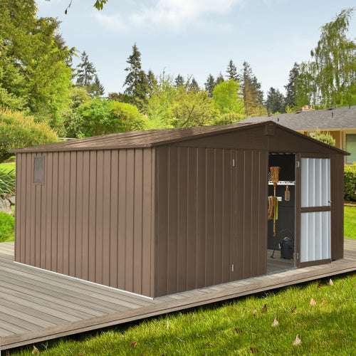 11 X 12.5  With Galvanized Steel Frame & Windows- Brown Inkedjoy