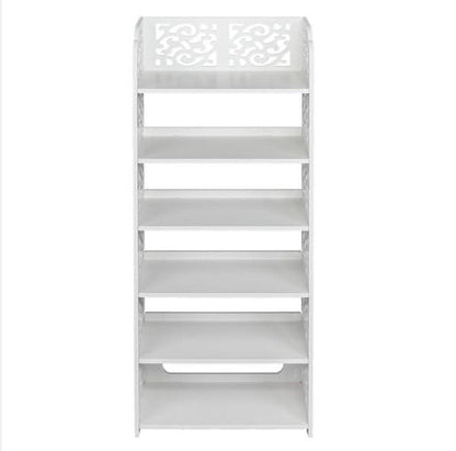 Wood Plastic Board-6 Layer Carved Shoe Rack Inkedjoy