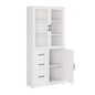 3 Doors, 3 Draws, 5 Layers, 78x38.5x170cm, Display Cabinet , Storage Cabinets White My Store