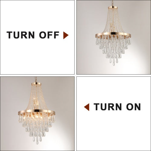 Golden Crystal Chandelier Inkedjoy