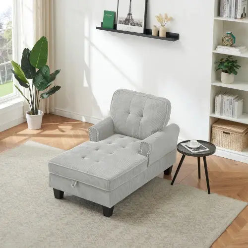 Chaise Lounge Indoor Sleeper Sofa Bed Chair Upholstered Lounge Chair For Bedroom Living Room With Rivets My Store