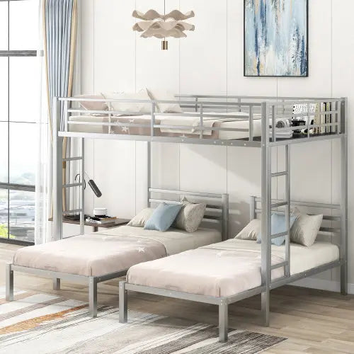 Full Over Twin Twin Size Bunk Bed With Built-in Shelf My Store