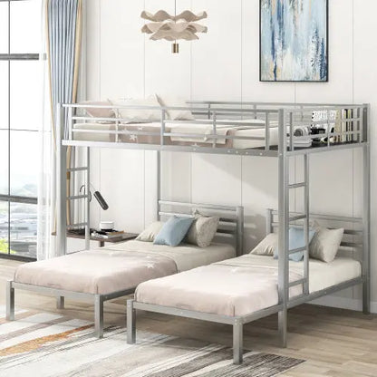 Full Over Twin Twin Size Bunk Bed With Built-in Shelf My Store