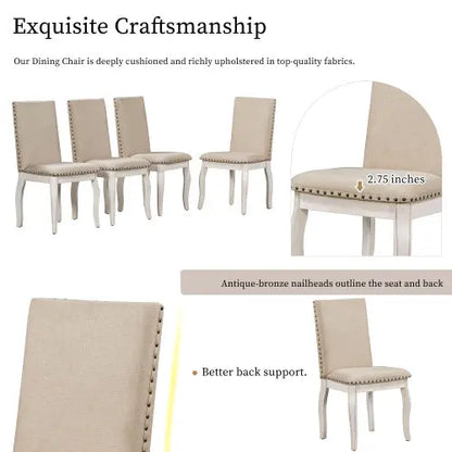 5-piece Farmhouse Wooden Dining Table Set My Store