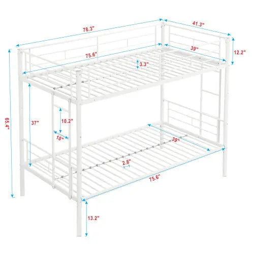 METAL BUNK BED WHITE My Store