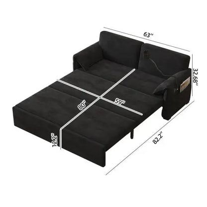 Large Folding Sofa Bed Velvet My Store