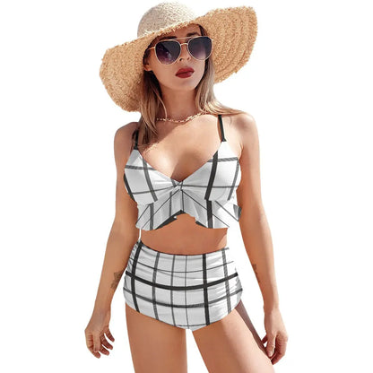 Sexy Suspender Two-Piece Bikini Swimsuit Inkedjoy