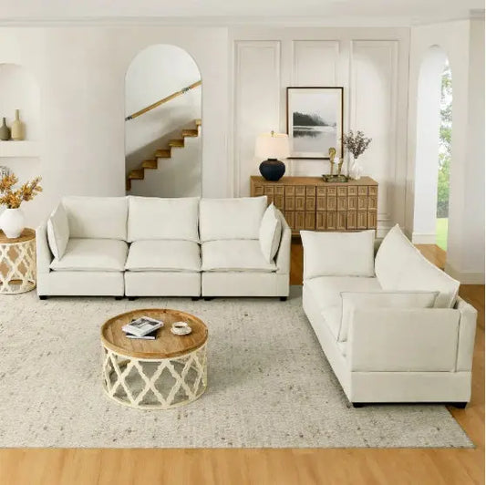 2-Piece Chenille Fabric Upholstered Living Room Furniture Set My Store