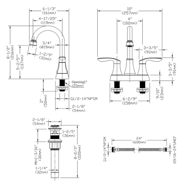 2-Handle 4-Inch Brushed Nickel Bathroom Faucet My Store
