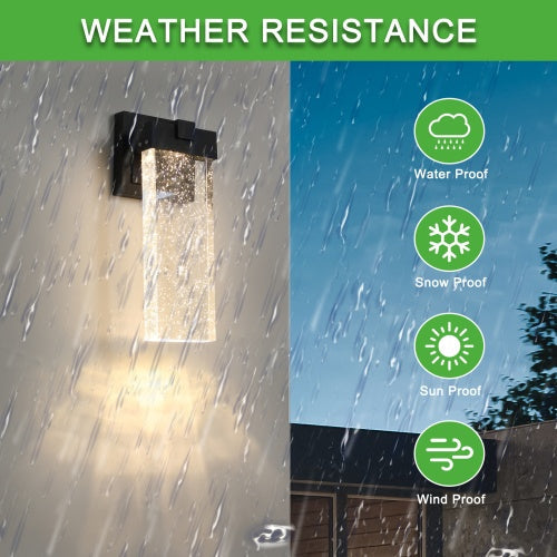 Outdoor Waterproof Transparent LED Crystal Wall Light Supports Many Types Of Bulb-2 Packs Inkedjoy