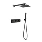 Brass Matte Black Shower Faucet With 10 Inch Shower Head And Handheld Spray Inkedjoy