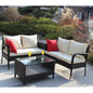 4 Piece Patio Sectional Wicker Rattan Outdoor Furniture Sofa Set With Storage Box Brown My Store