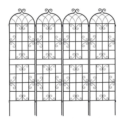 Metal Garden Trellis , Suitable For Climbing Plants, Outdoor Flower Stand - Black Inkedjoy