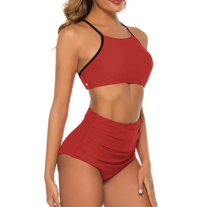 Suspender Two Piece Bikini Swimsuit Inkedjoy