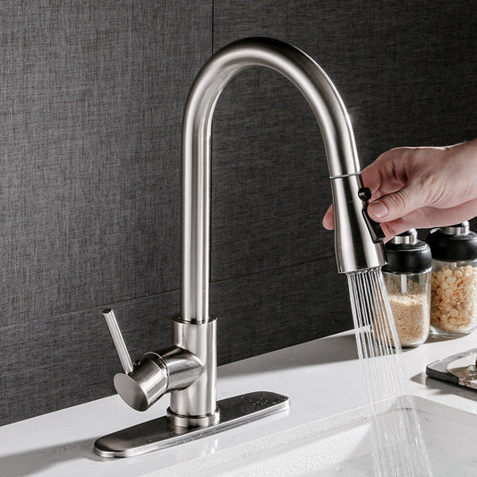Pull-out Hot And Cold Household Kitchen And Dishwashing Brushed Copper Sink Faucet My Store