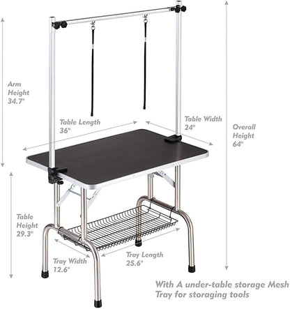 Portable Professional Dog Pet Grooming Table Adjustable Heavy Duty Inkedjoy