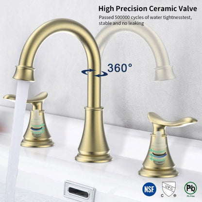2-Handle 8 Inch Faucet -Gold My Store
