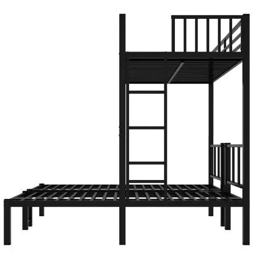 Twin Over Twin & Twin Bunk Beds For 3, Twin XL Over Twin & Twin Bunk Bed Metal Triple Bunk Bed, Black My Store