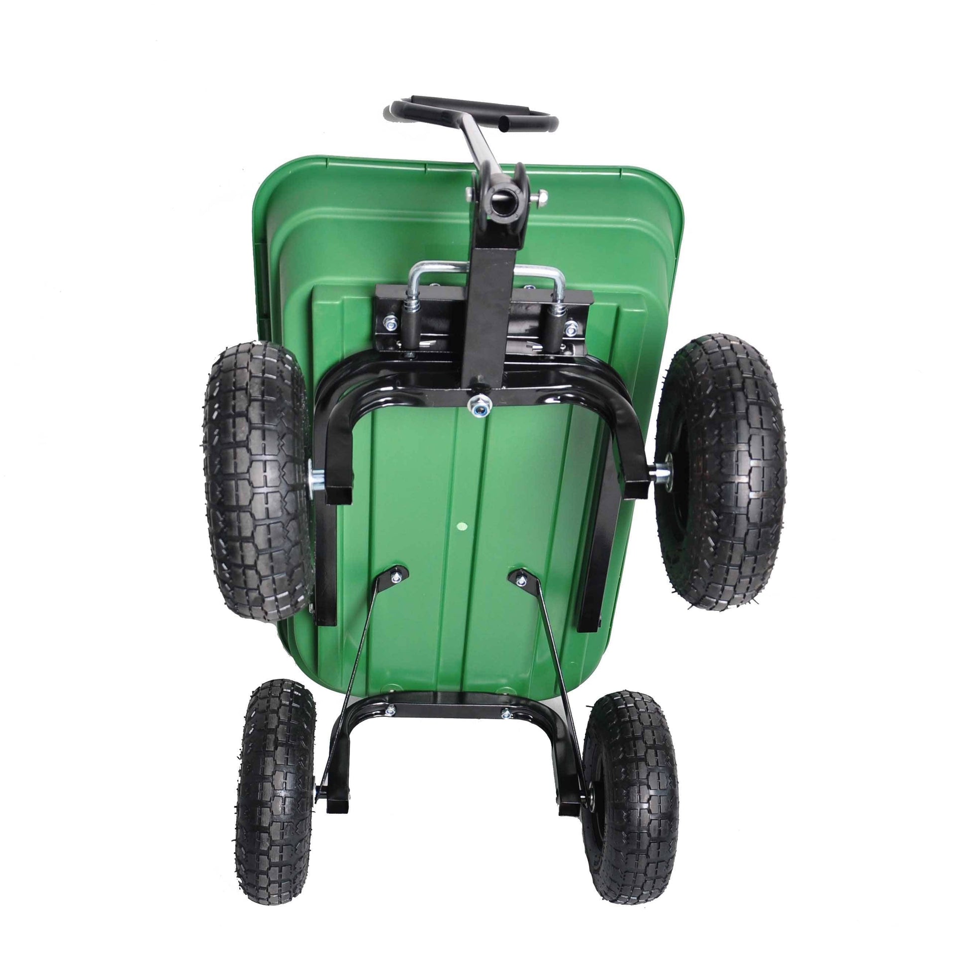 Folding Garden Dump Cart With Steel Frame And 10-in., 300-Pound Capacity Inkedjoy