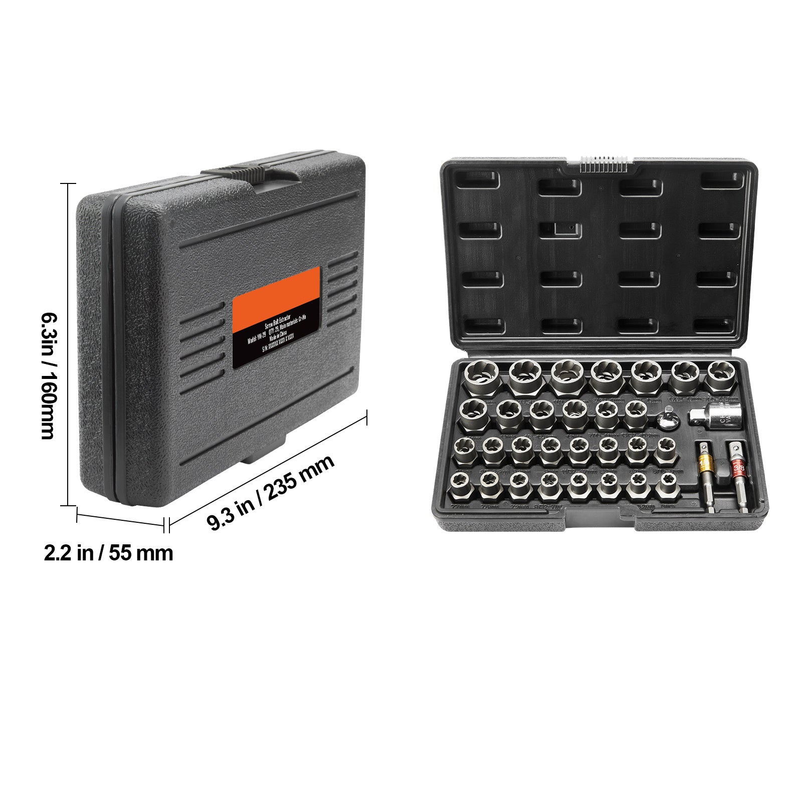 Bolt Extractor Set, 29-Piece Bolt And Nut Remover Set Inkedjoy