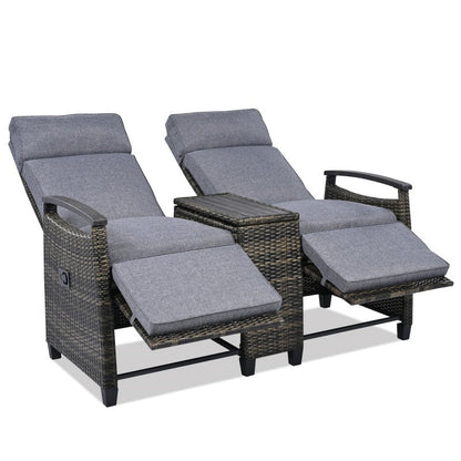 Lounge Chair Double Sofa, Adjustable Backrest Willow Inkedjoy